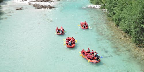Whitewater rafting on the Soca River from Bovec